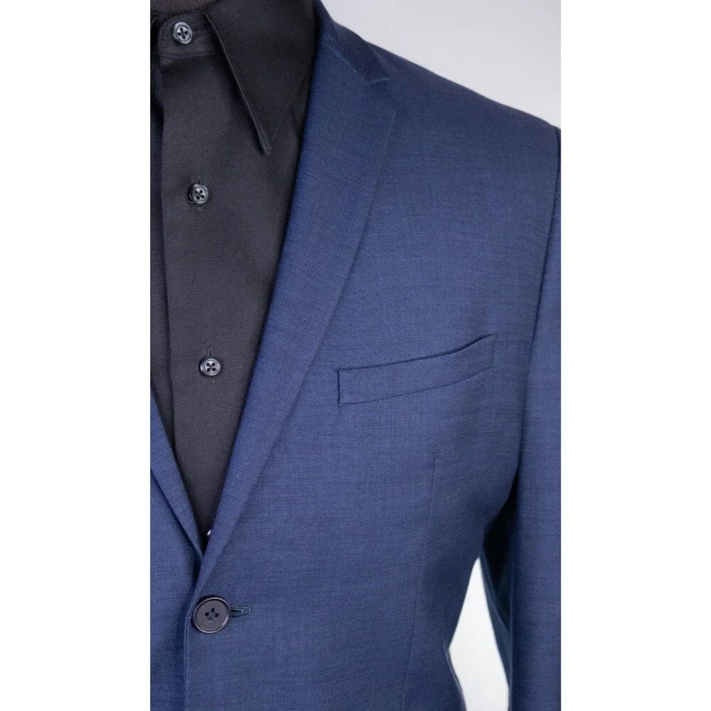 H&M Sport Coat Jacket Blue Sz 42R Casual Jacket Two Button Poly Blend